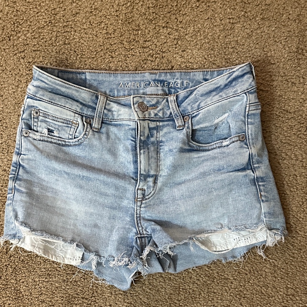 American Eagle Outfitters Women's Faded Blue Jean Shorts